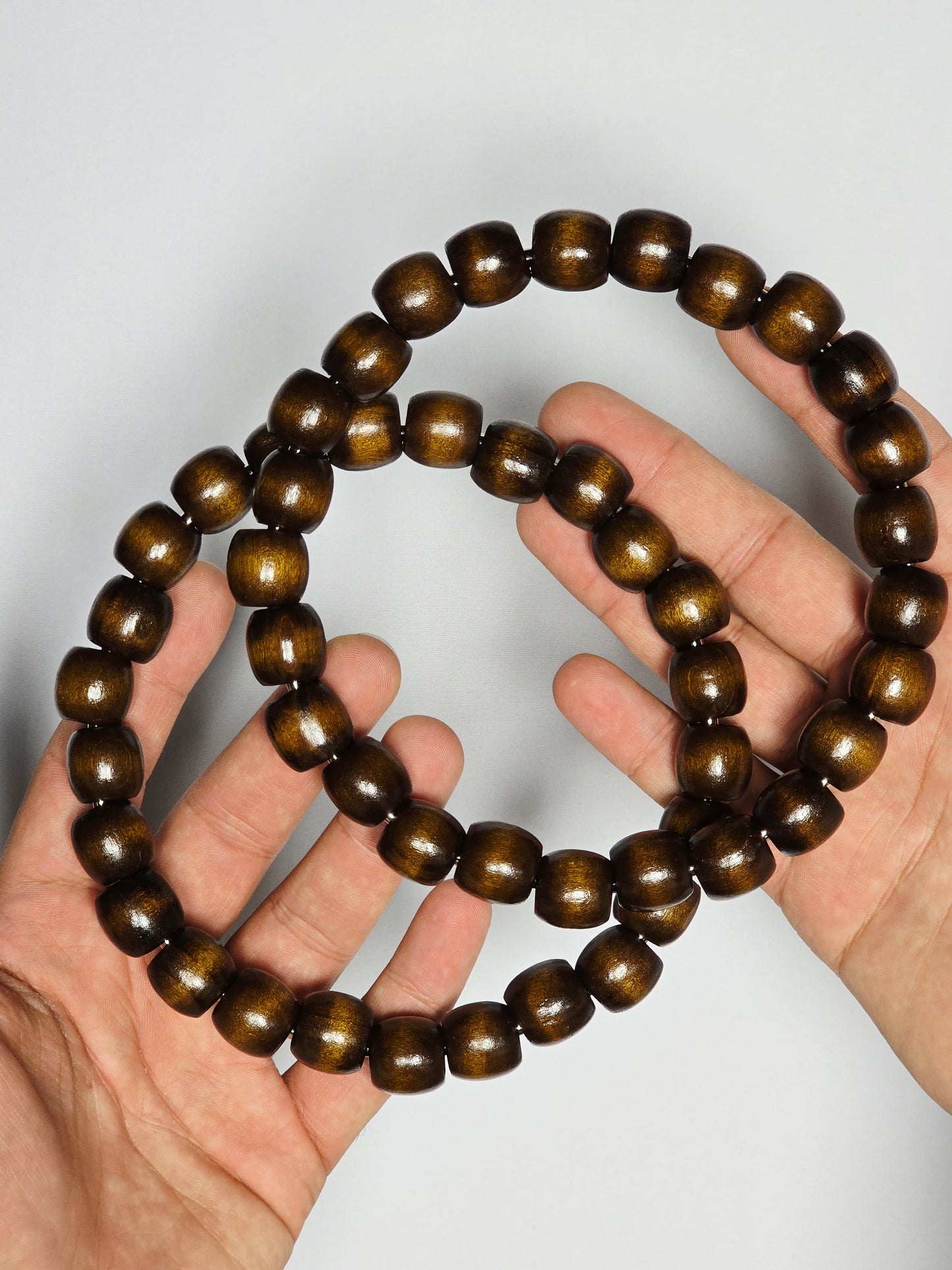فريم خرز خشب مدور لون بني غامق